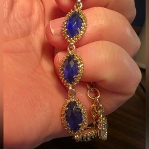 Kendra Scott Jana Cobalt Blue Stones & Gold Bracelet 7.5 inches clasp to clasp.